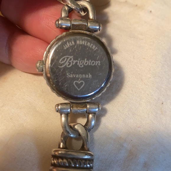 Vintage Brighton Savanna watch silver plate & brown leather strap # E - Picture 11 of 13